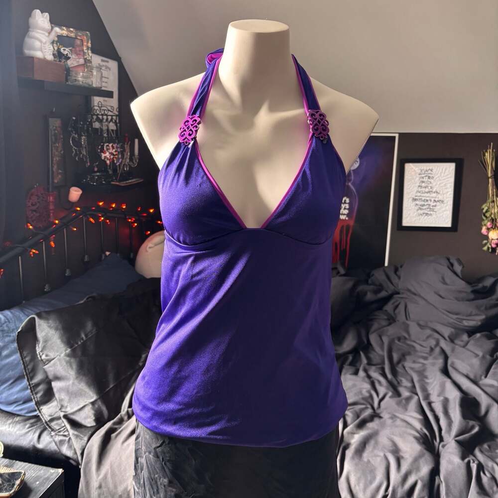 BECCA by Rebecca Virtue Tankini Set Halter Neck medium
